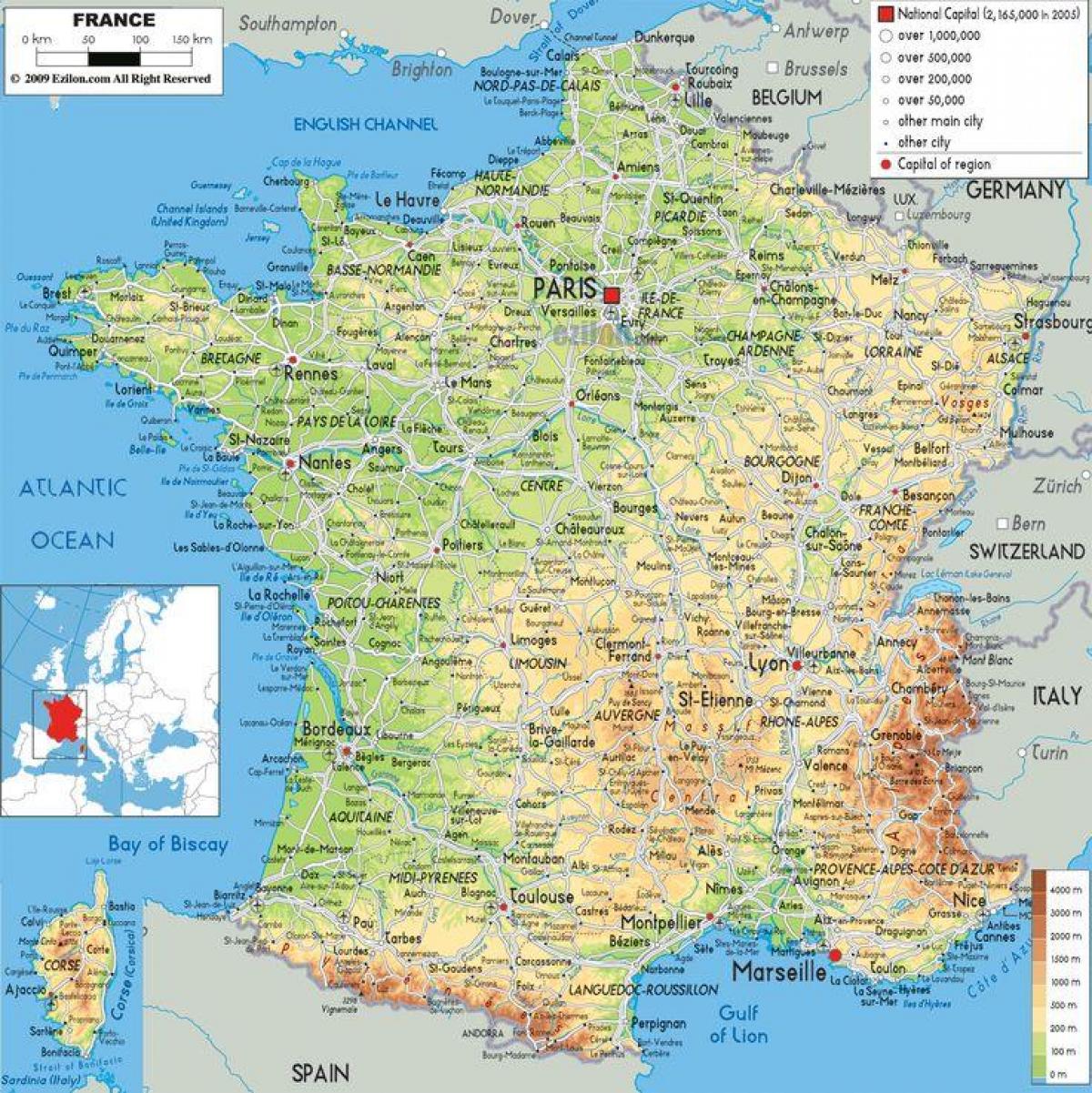 karta francuske Najbolja karta Francuske   Najbolja karta za Francusku (Zapadne  karta francuske